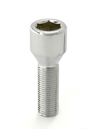 Болт колеса LS М12х1,5х28, внутренний шестигранный ключ, конус, хром, JN-305