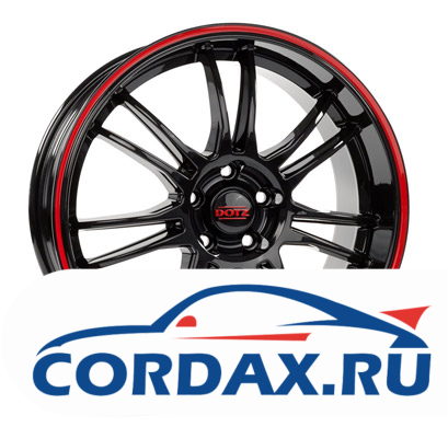 Диск Dotz Shift pinstripe red 8x19 5/112 ET45 D70.1 BKRL